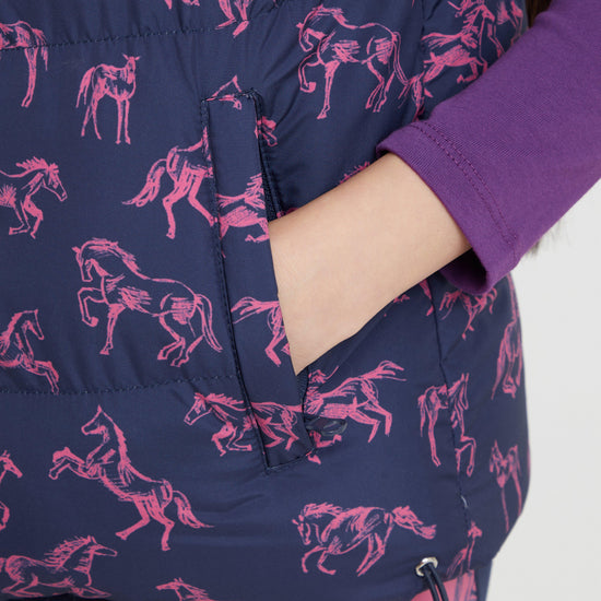 Kids Patrice Everyday Puffer Vest Navy/Frolicking Horse