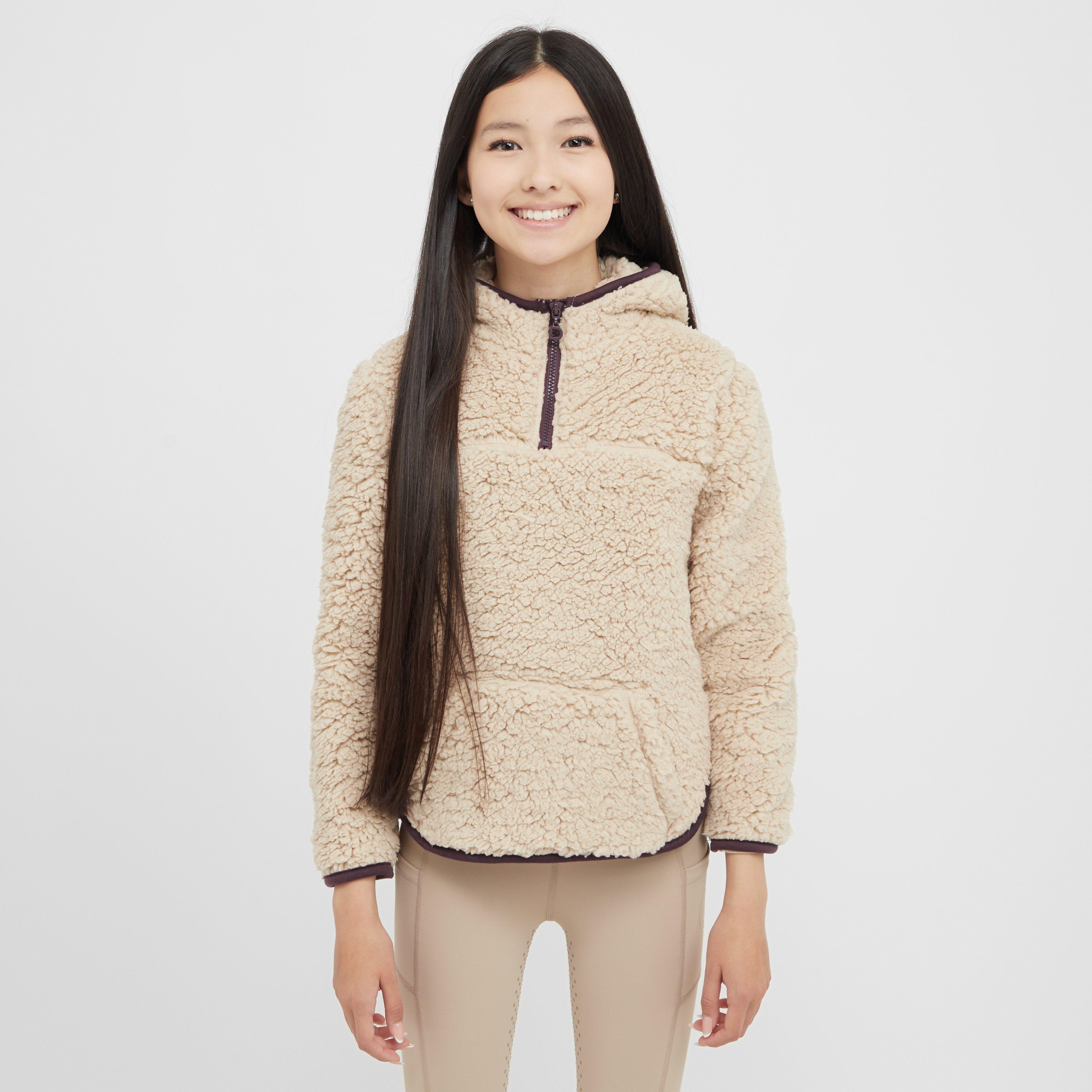 Kids Talia Teddy Pullover Beige/Perfect Plum