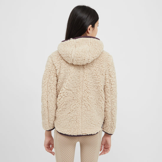 Kids Talia Teddy Pullover Beige/Perfect Plum