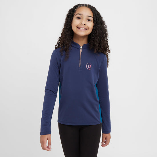 Kids Sadie Panel Detail Long Sleeve Riding Top Naval Academy/Legion Blue
