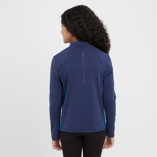 Kids Sadie Panel Detail Long Sleeve Riding Top Naval Academy/Legion Blue