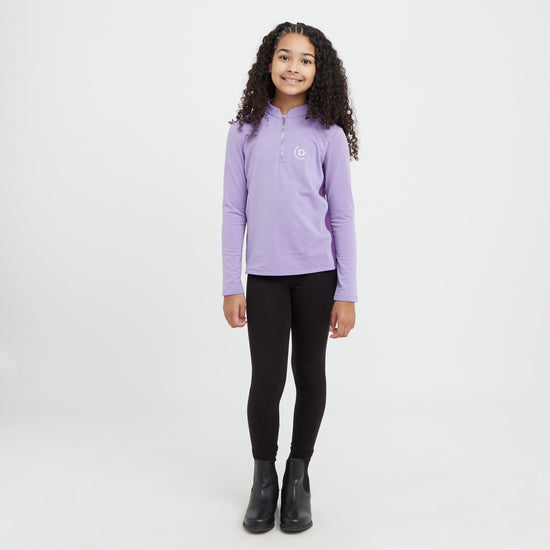 Kids Sadie Panel Detail Long Sleeve Riding Top Paisley Purple/Imperial Purple