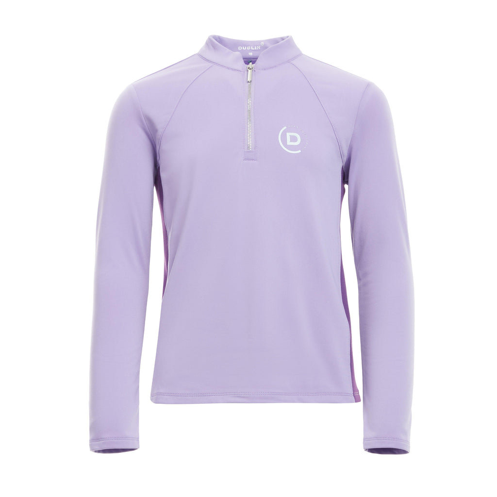 Kids Sadie Panel Detail Long Sleeve Riding Top Paisley Purple/Imperial Purple