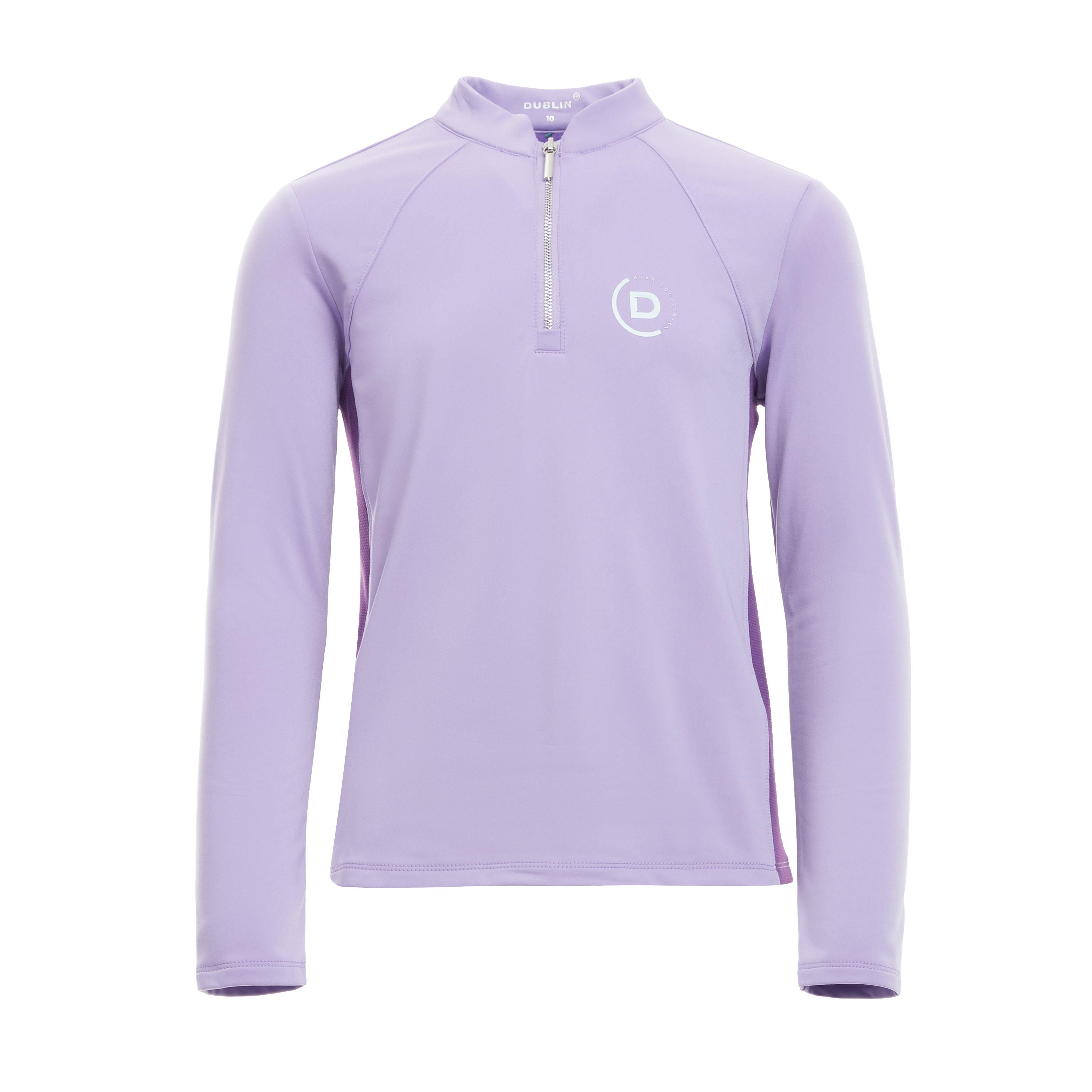 Kids Sadie Panel Detail Long Sleeve Riding Top Paisley Purple/Imperial Purple