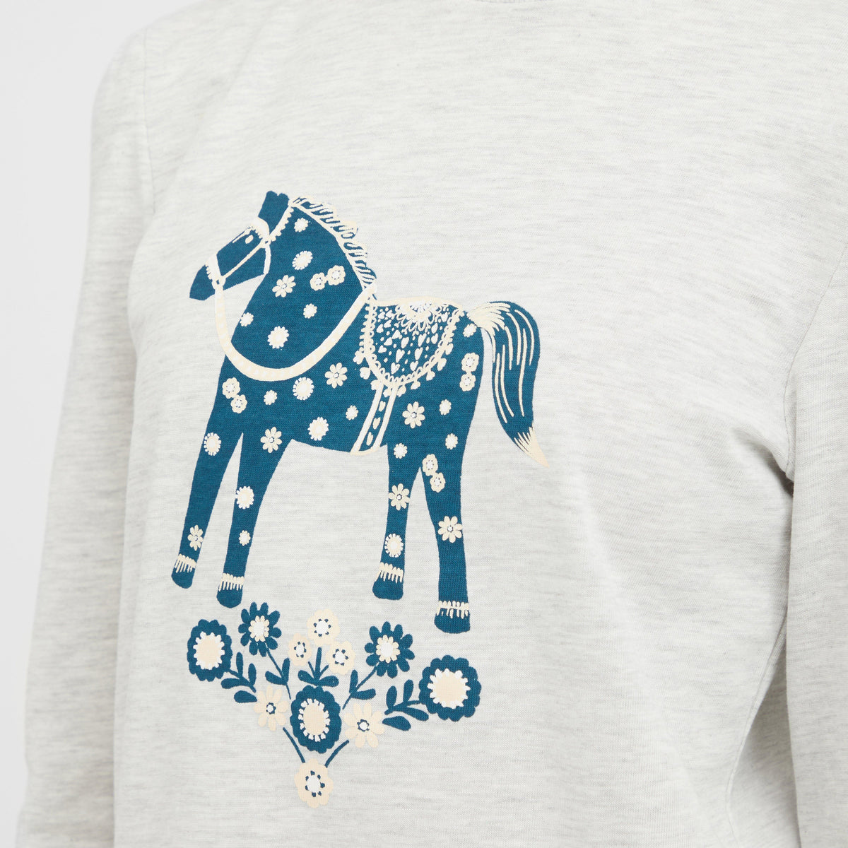 Kids Poppy Puff Sleeve Tee White Marle/Nordic Pony