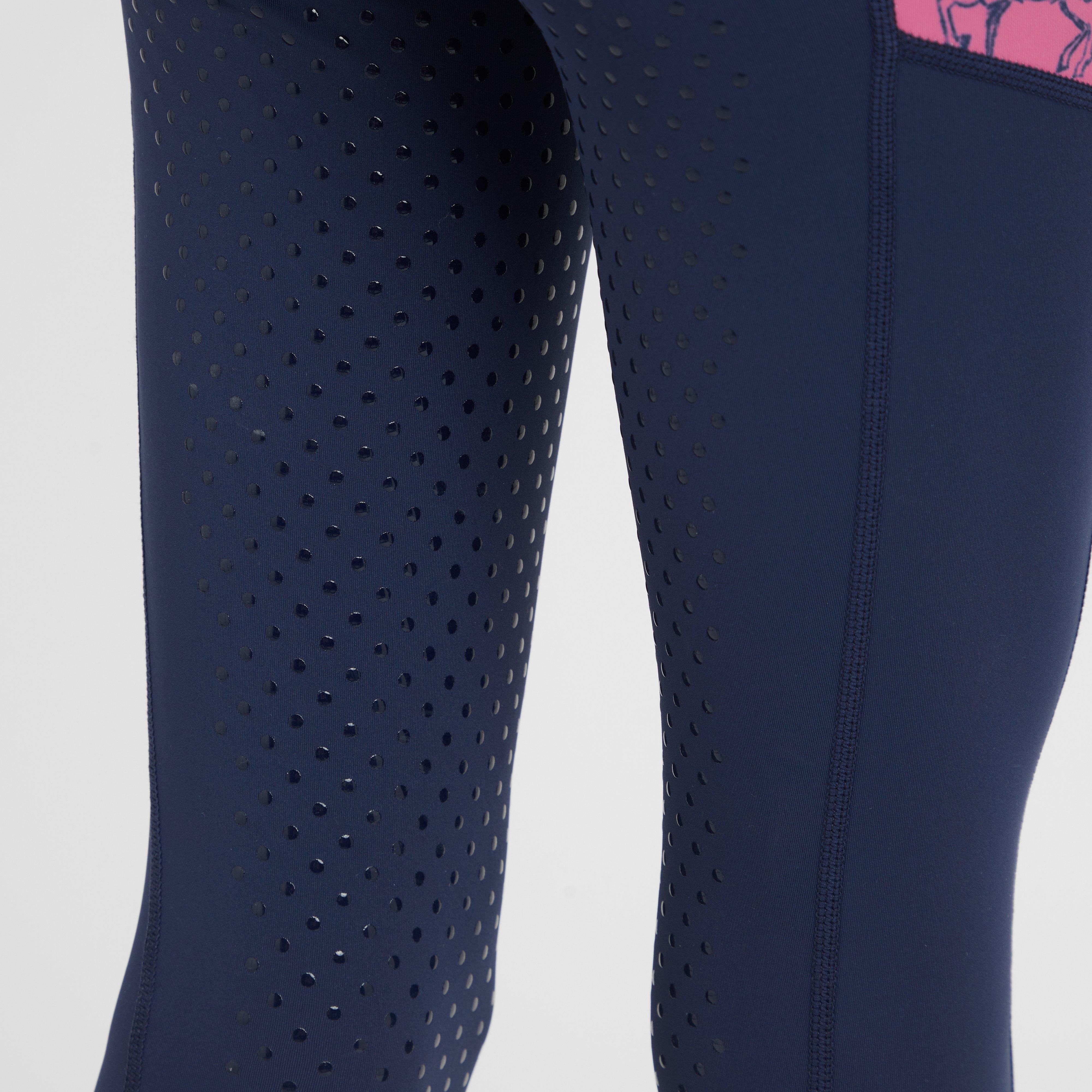 Kids Everyday Riding Tights Navy/Frolicking Horses