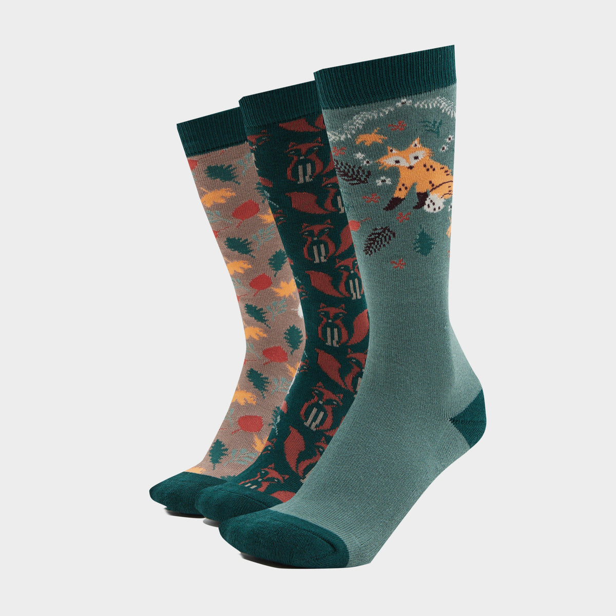 Kids 3 Pack Socks Autumnal