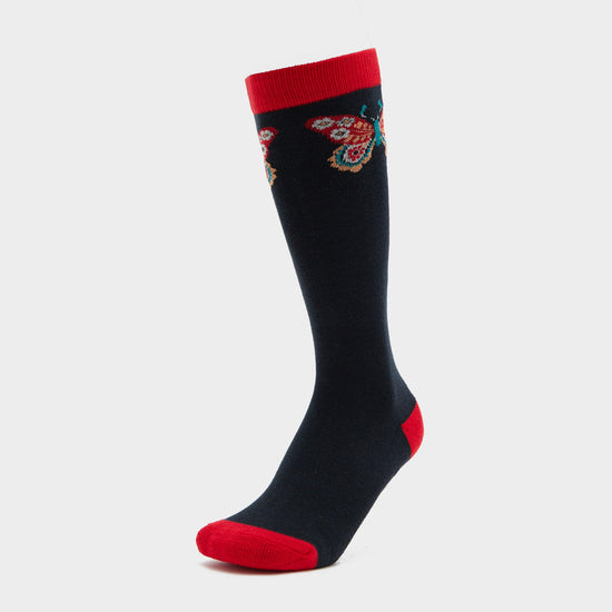 Kids Single Pack Socks Navy Butterfly