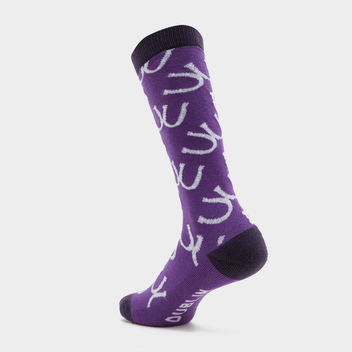 Kids Single Pack Socks Purple Horseshoes