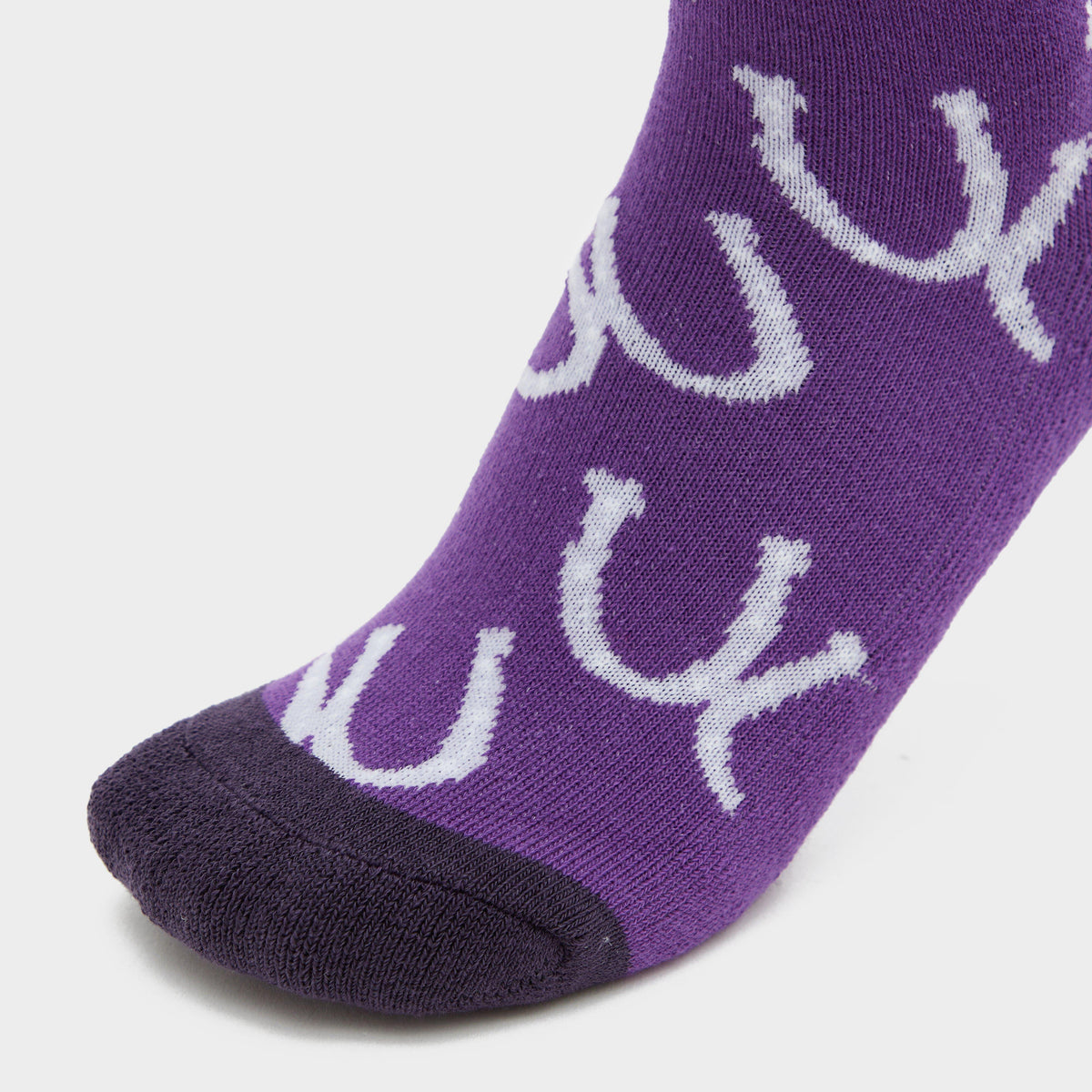 Kids Single Pack Socks Purple Horseshoes