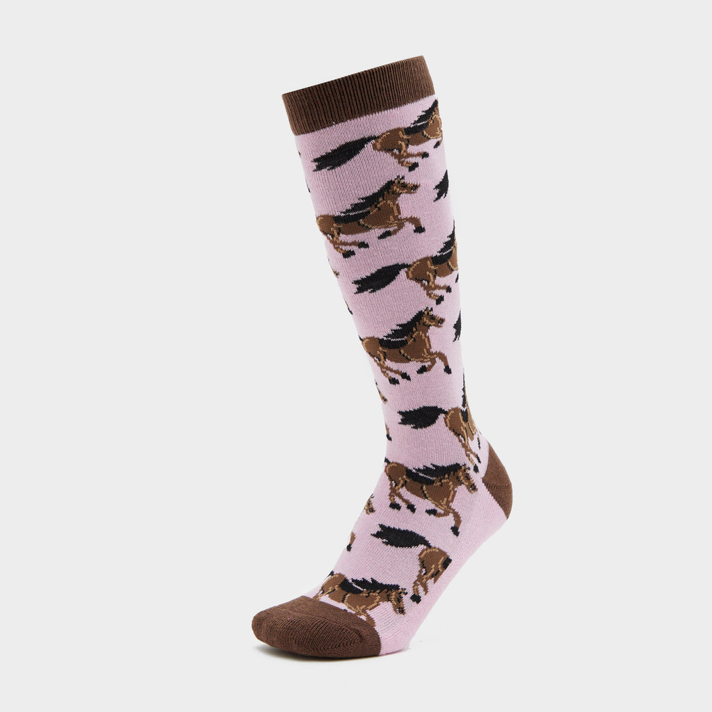 Kids Single Pack Socks Sweet Lilac Horses