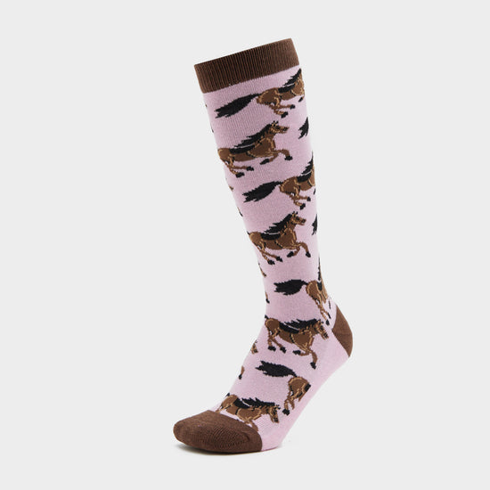 Kids Single Pack Socks Sweet Lilac Horses