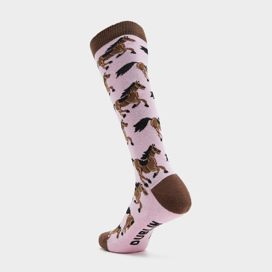 Kids Single Pack Socks Sweet Lilac Horses