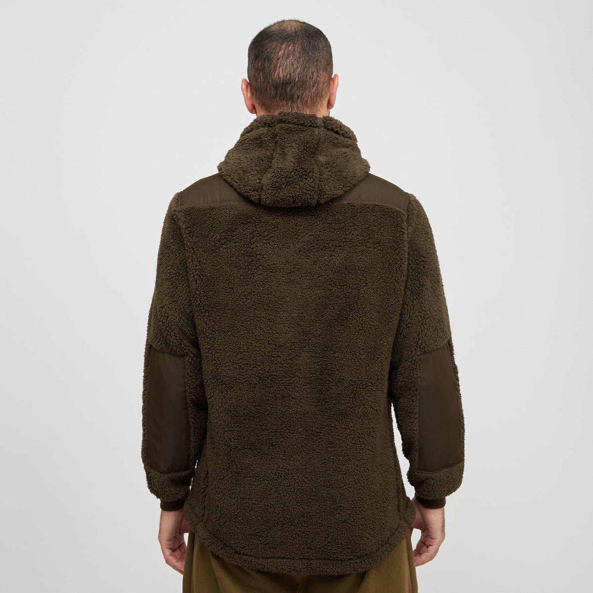 Mens Sherpa Fleece Hoodie Green