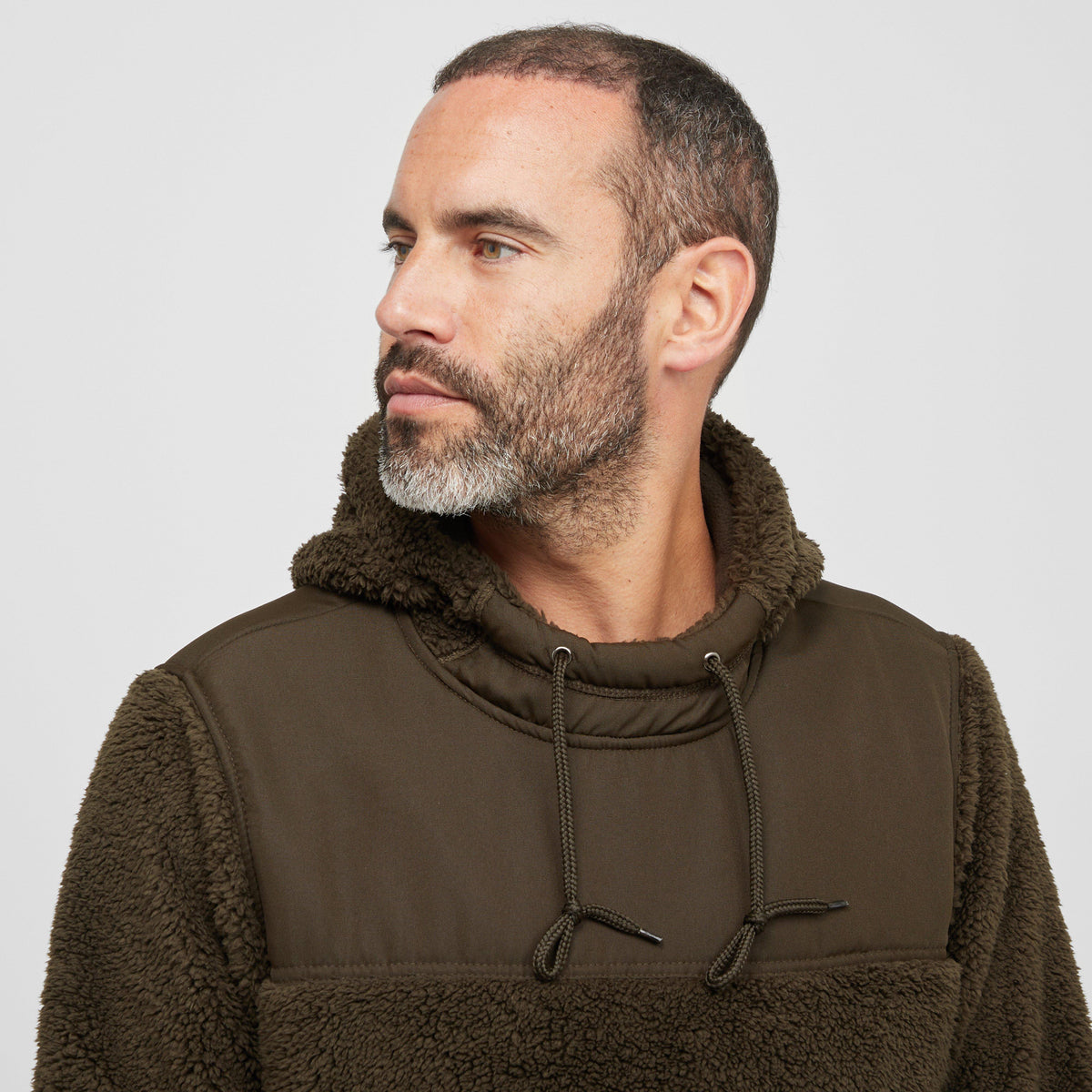 Mens Sherpa Fleece Hoodie Green