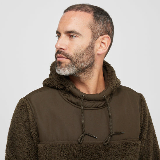 Mens Sherpa Fleece Hoodie Green