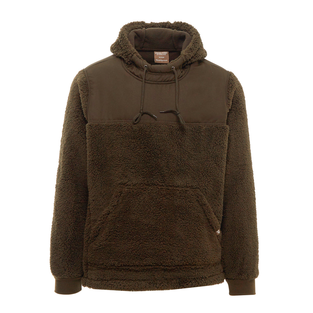 Mens Sherpa Fleece Hoodie Green
