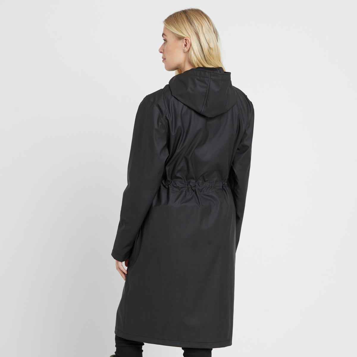 Green Label Womens Maidens Long Wind Breaker Black