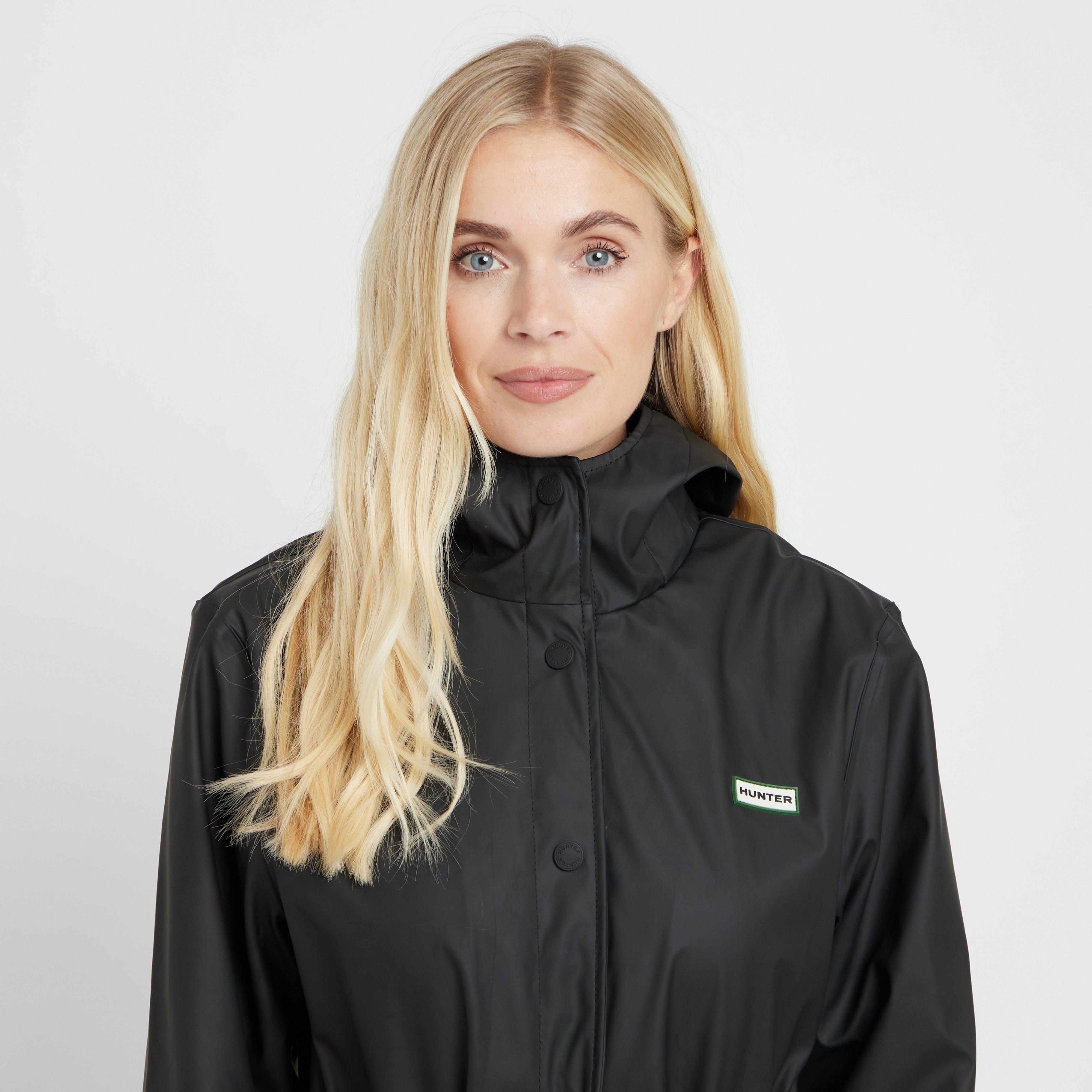 Green Label Womens Maidens Long Wind Breaker Black