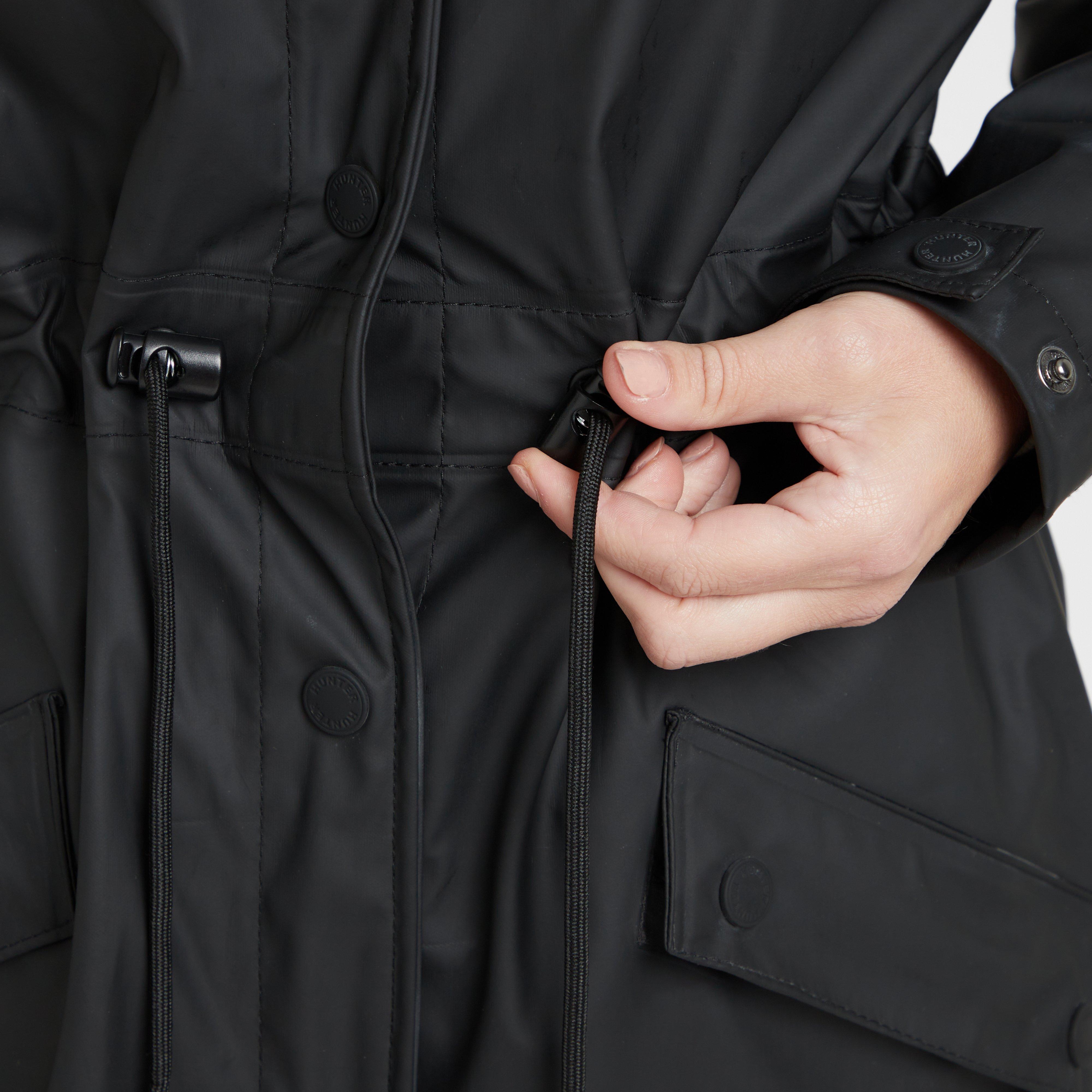 Green Label Womens Maidens Long Wind Breaker Black