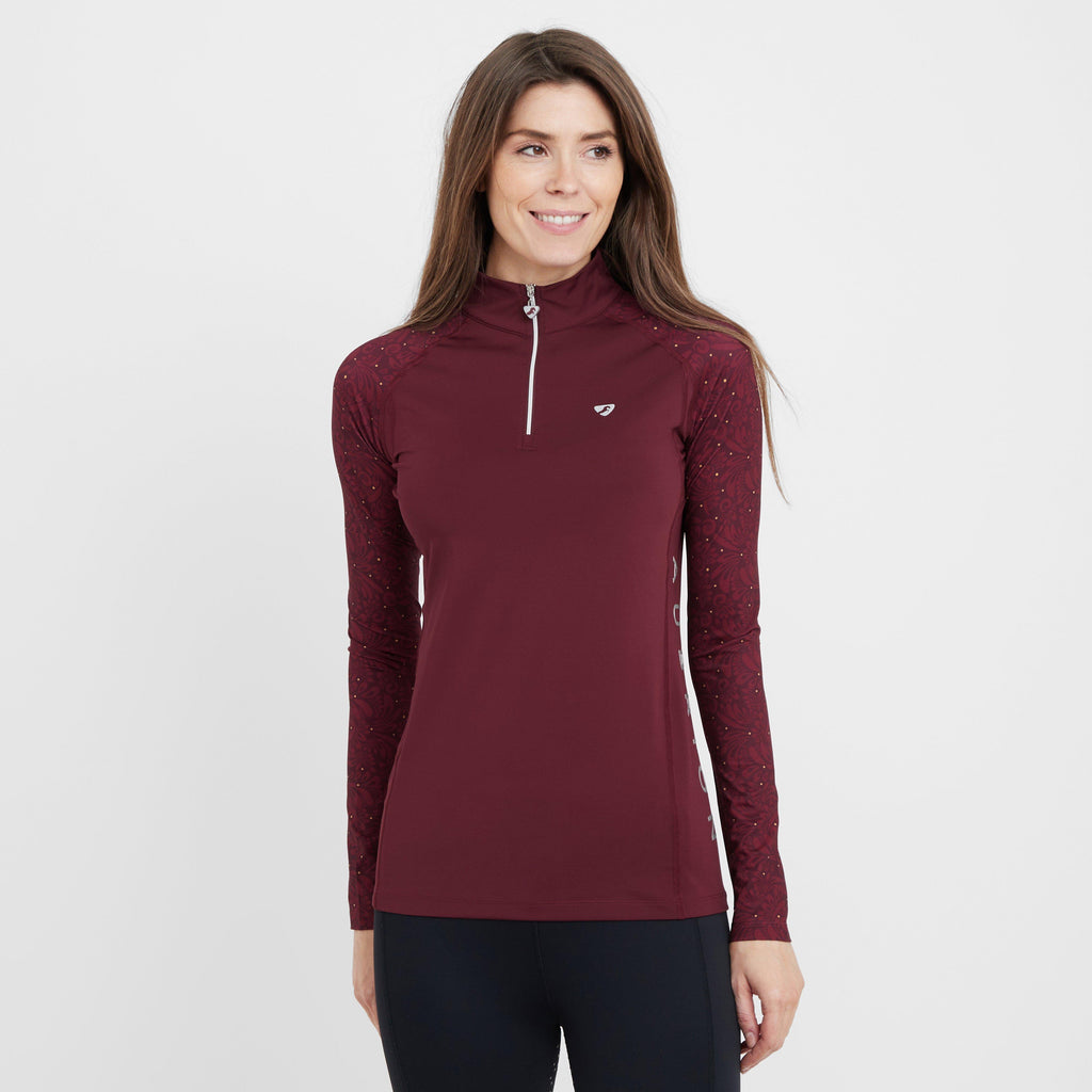 Womens Hyde Park Base Layer Red Paisley