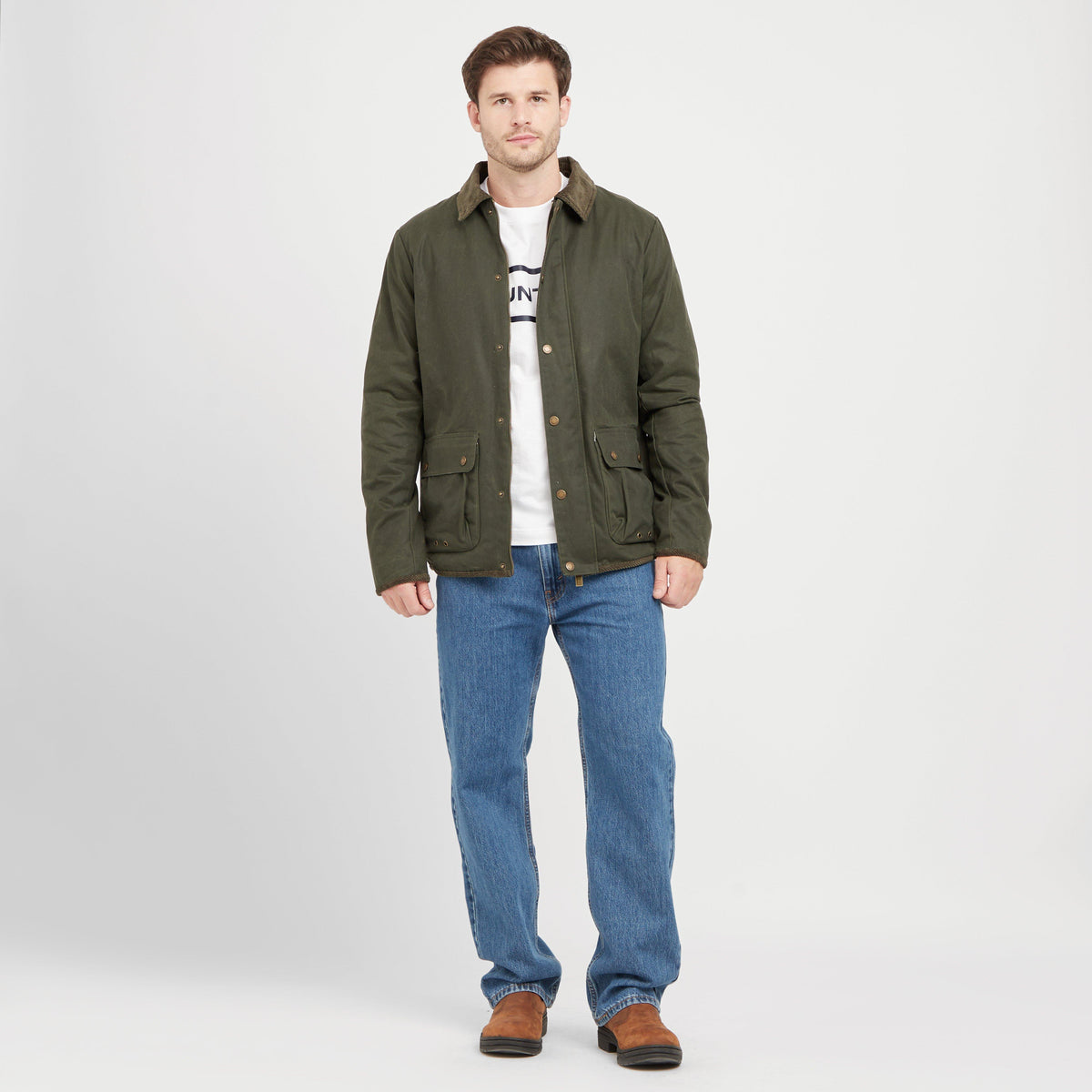 Green Label Mens Kilmar Wax Jacket Green