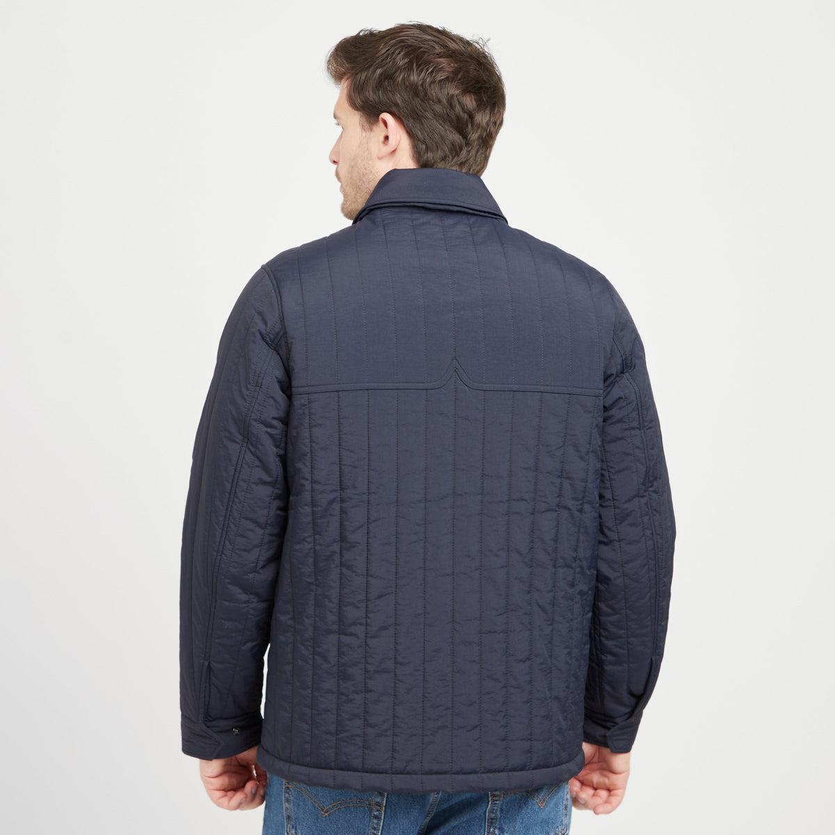 Green Label Mens Caldy Quilted Jacket Navy