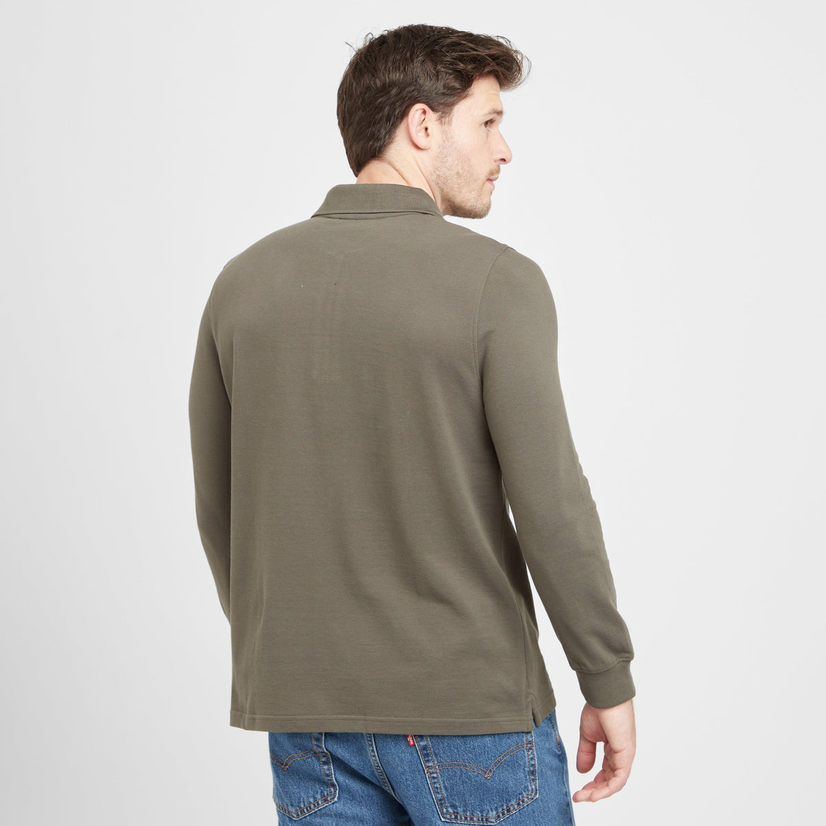 Green Label Mens Airdrie Long Sleeve Polo Shirt Green