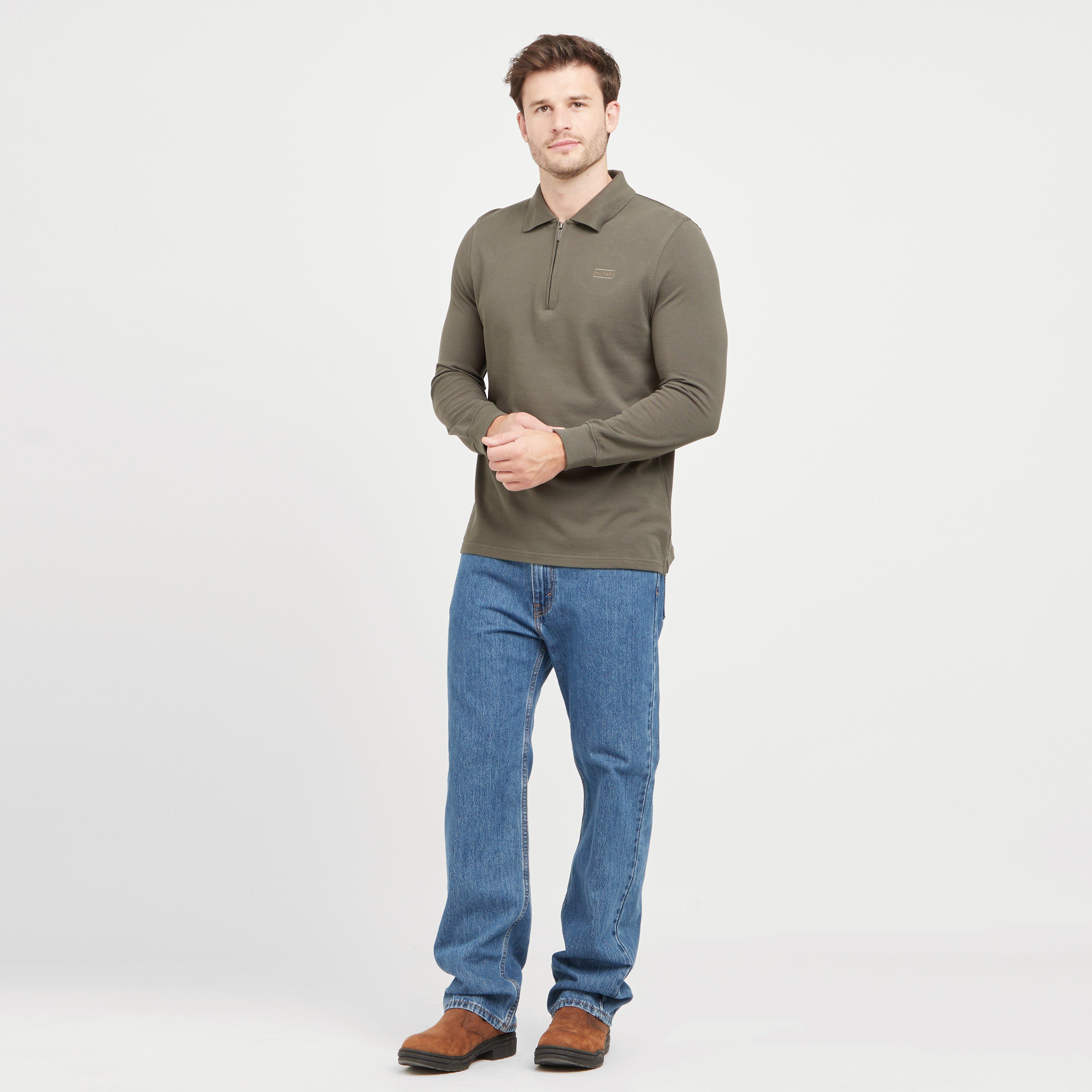 Green Label Mens Airdrie Long Sleeve Polo Shirt Green