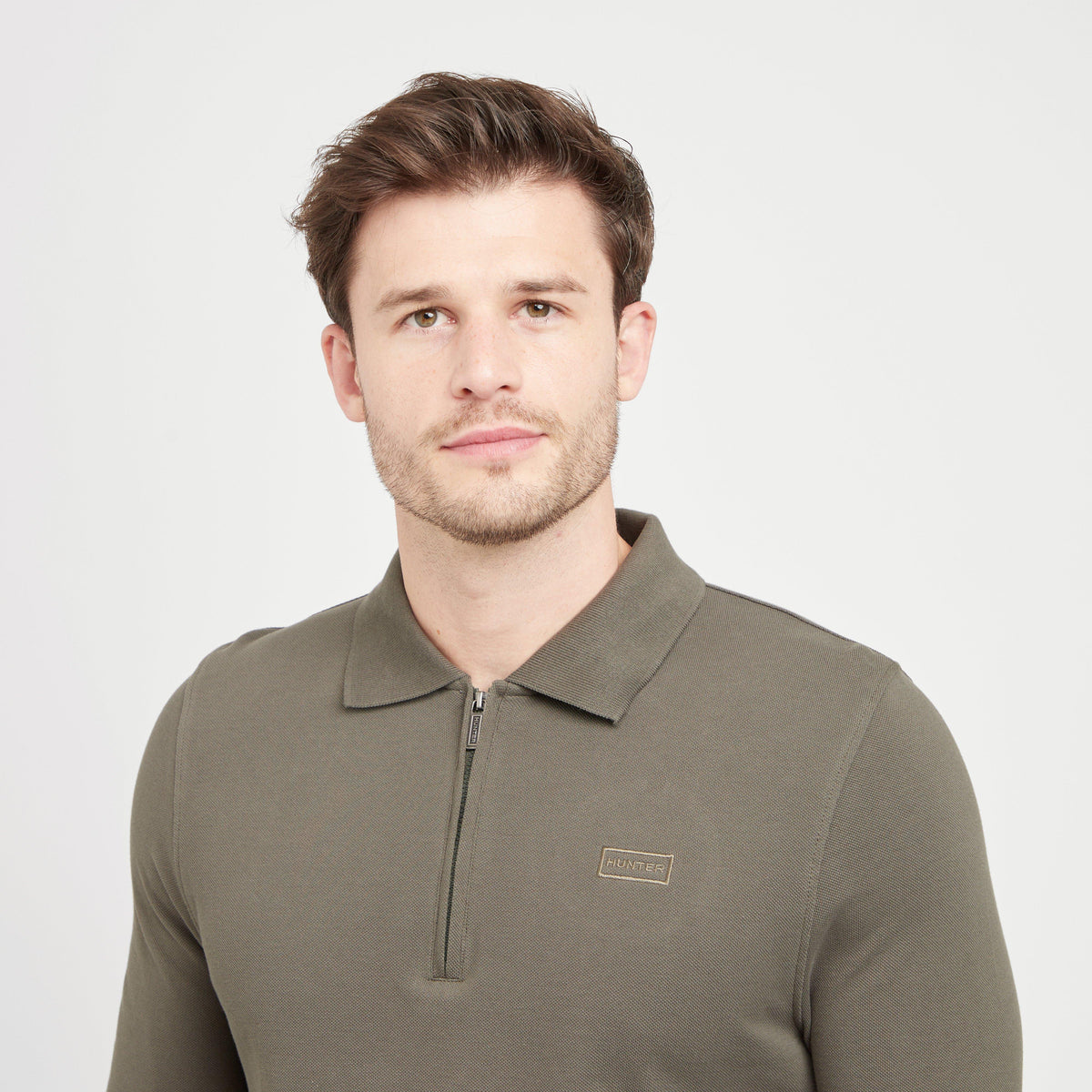 Green Label Mens Airdrie Long Sleeve Polo Shirt Green
