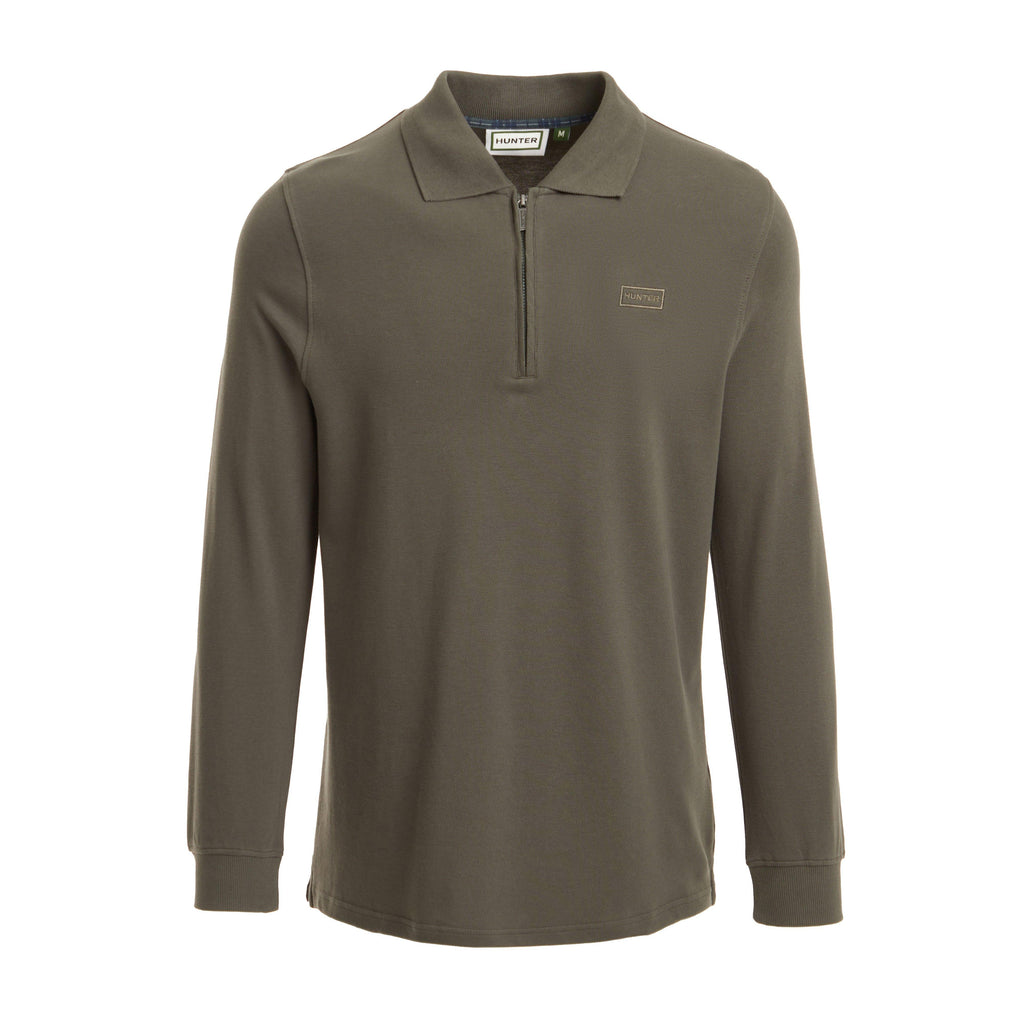 Green Label Mens Airdrie Long Sleeve Polo Shirt Green