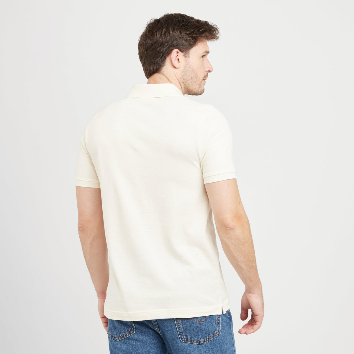 Green Label Mens Alvie Short Sleeved Polo Shirt White