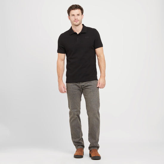 Green Label Mens Alvie Short Sleeved Polo Shirt Black