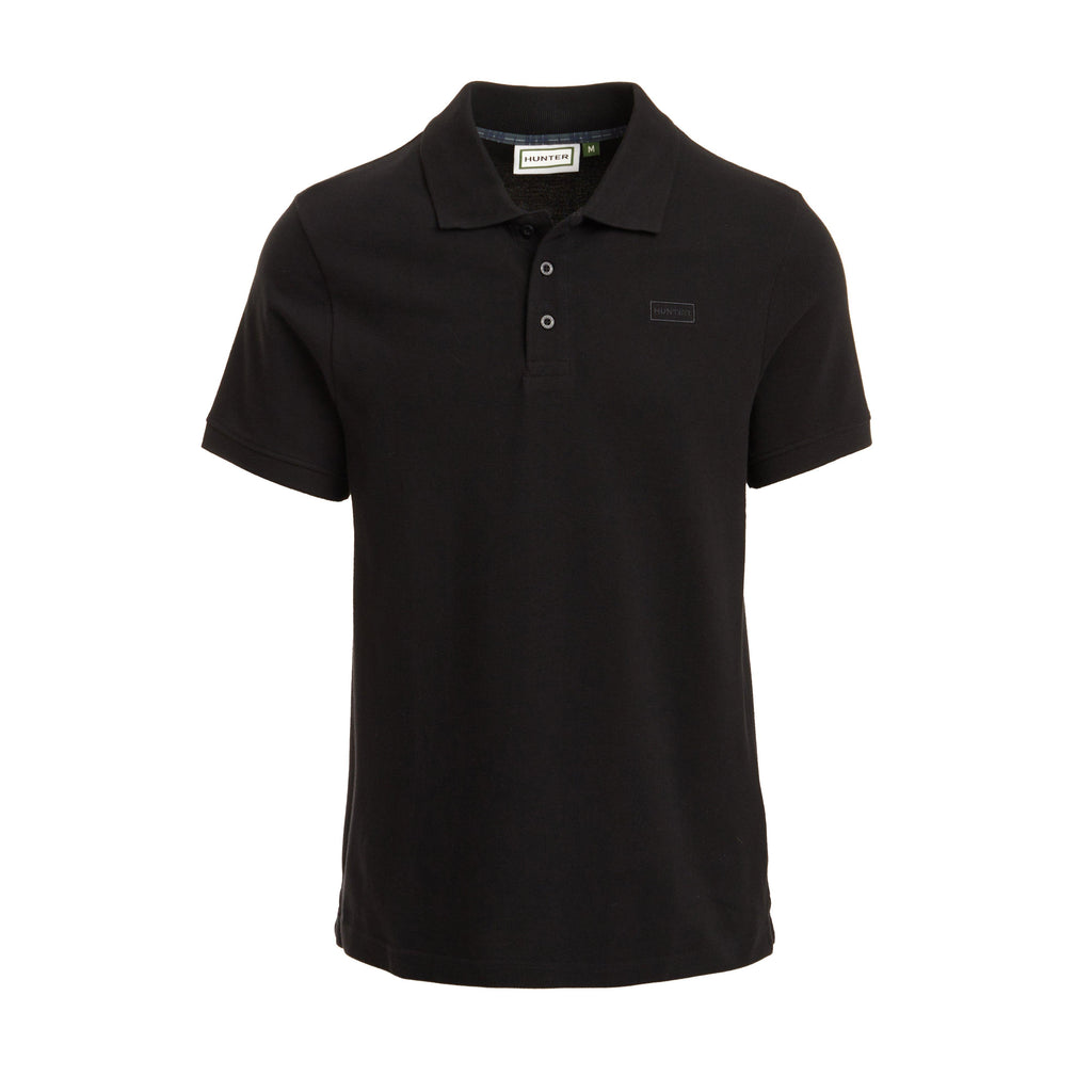 Green Label Mens Alvie Short Sleeved Polo Shirt Black
