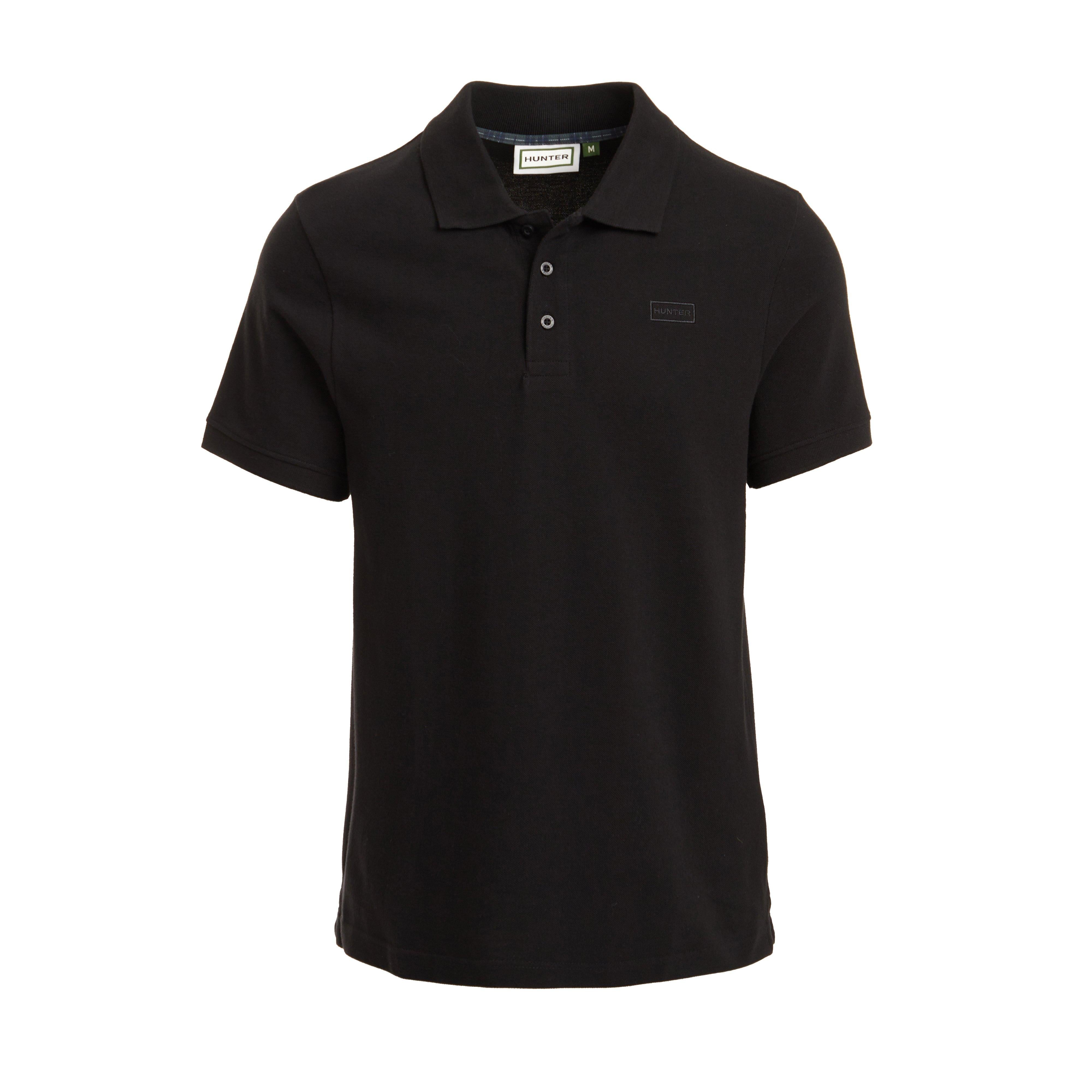 Green Label Mens Alvie Short Sleeved Polo Shirt Black