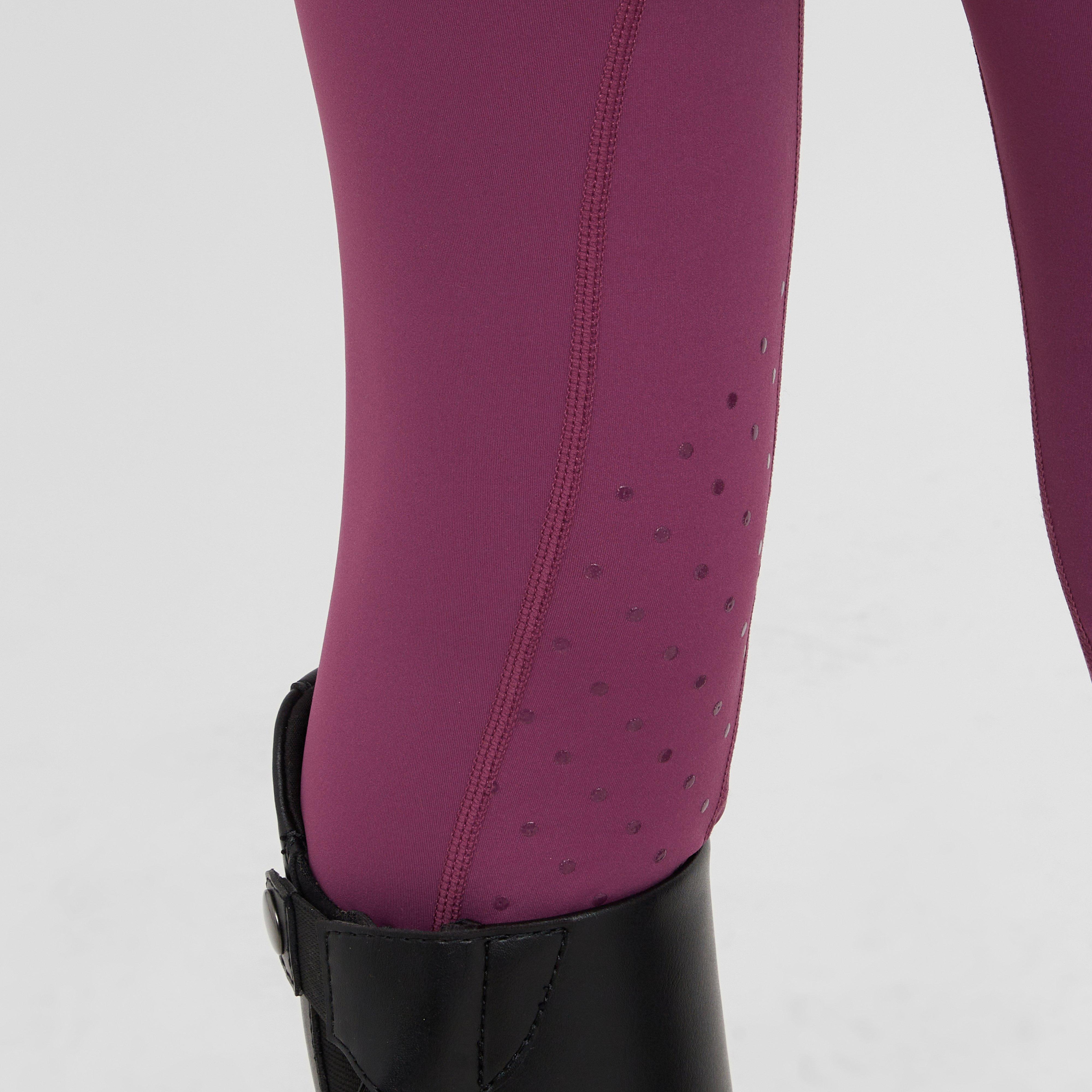 Kids Ivy Knee Patch Riding Tights Wine