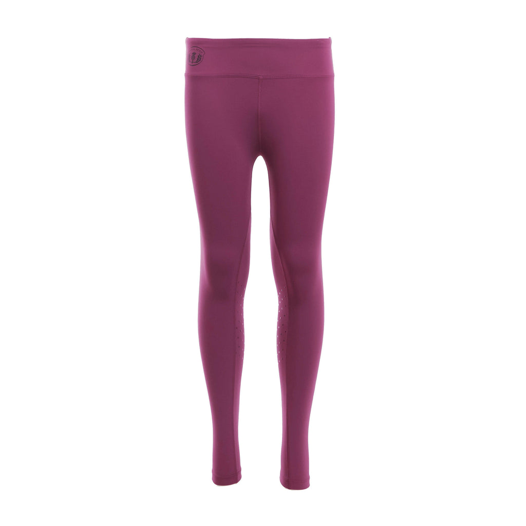 Kids Ivy Knee Patch Riding Tights Wine