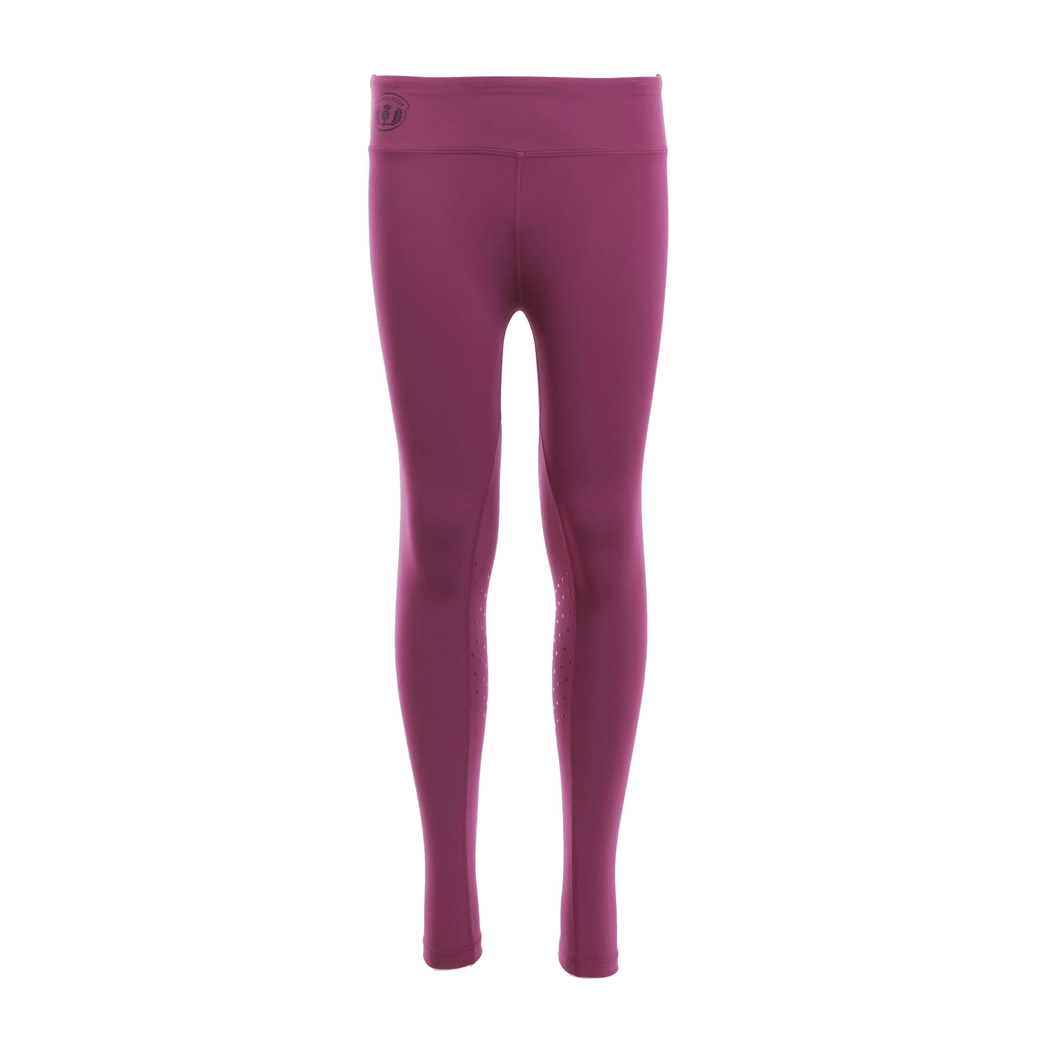 Kids Ivy Knee Patch Riding Tights Wine