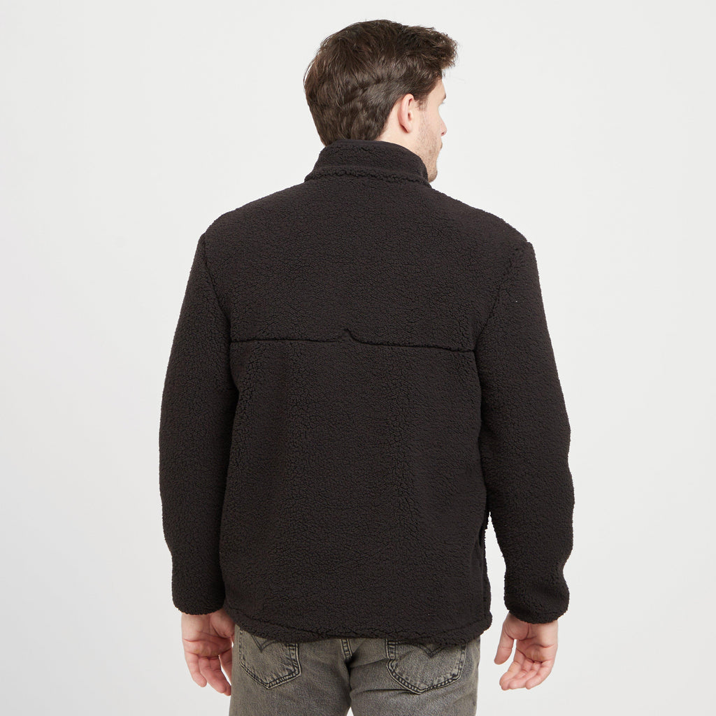 Green Label Mens Elgin Borg Fleece Black