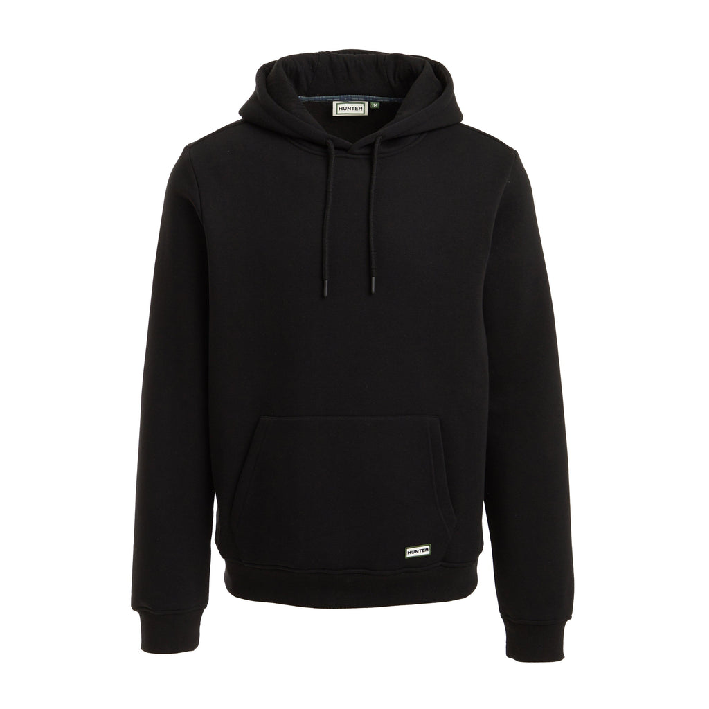 Green Label Mens Wishaw Big Logo Hoodie Black