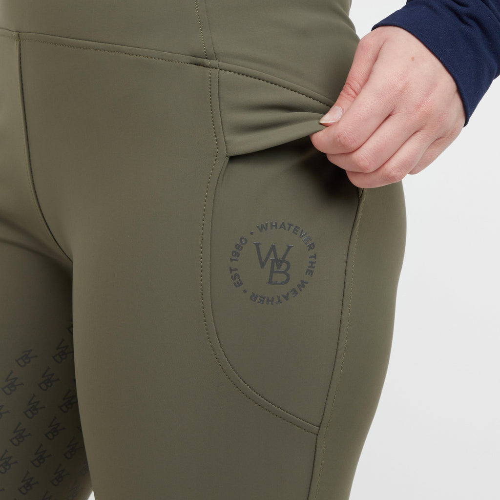 Womens Thermal Riding Tights Olive Night