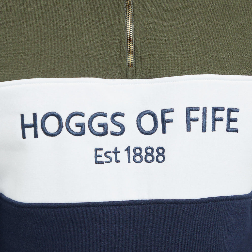 Mens Dumfries 1888 1/4 Zip Sweatshirt Forest/White/Navy