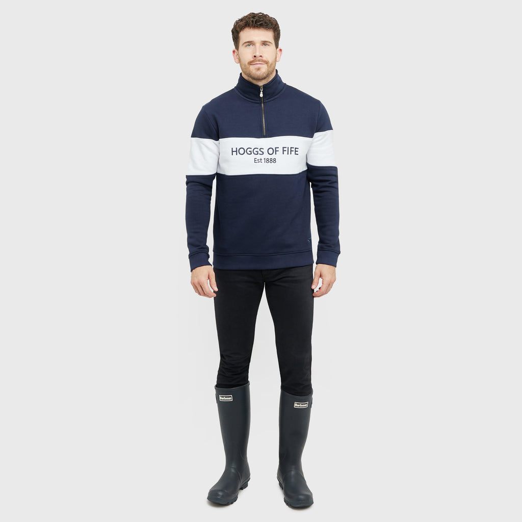 Mens Dumfries 1888 1/4 Zip Sweatshirt Navy/White