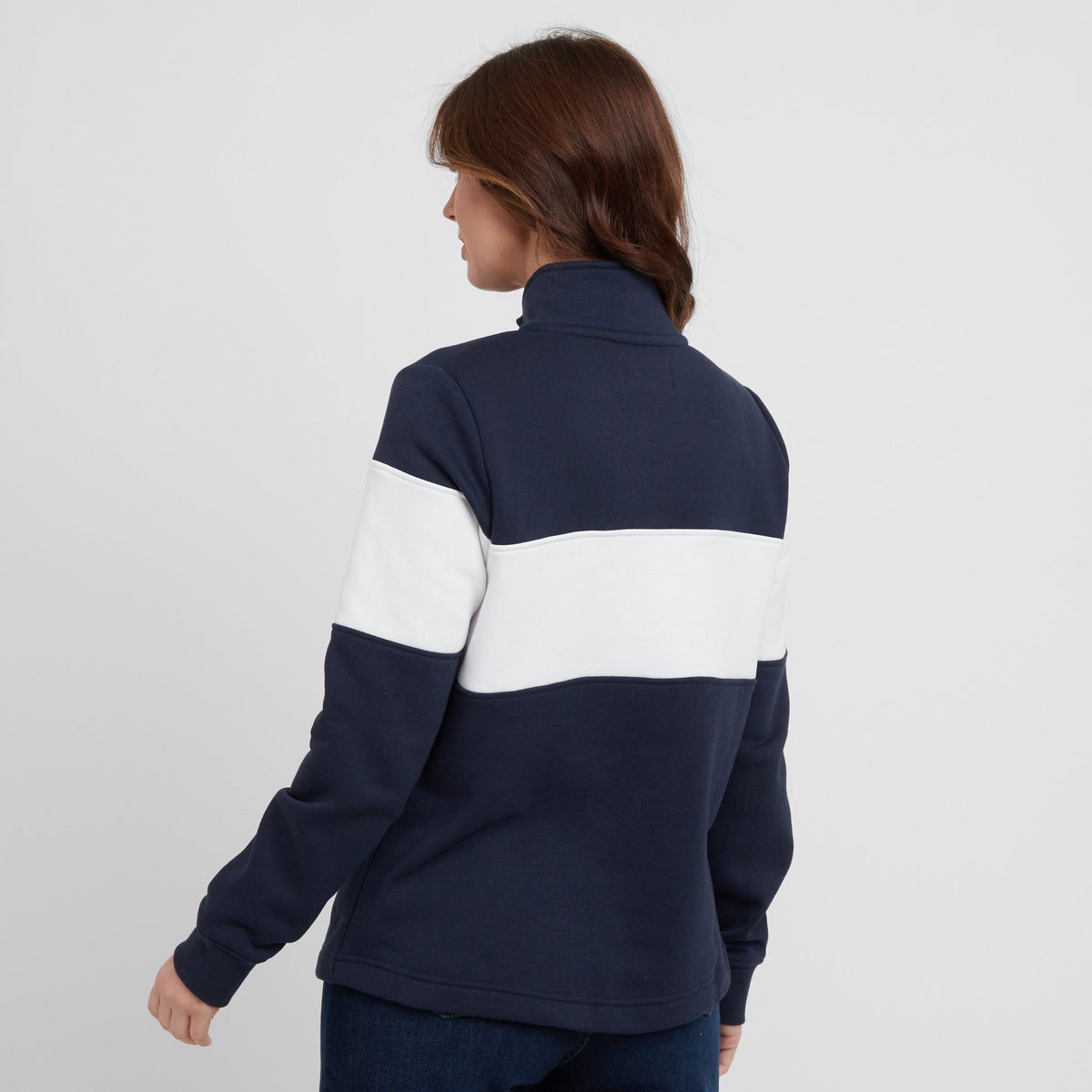 Womens Dumfries 1888 1/4 Zip Sweatshirt Navy/White