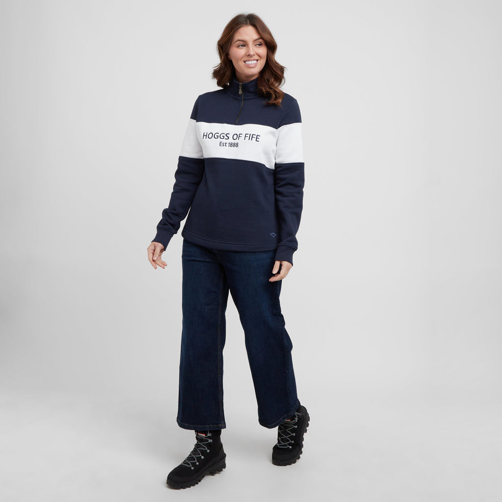 Womens Dumfries 1888 1/4 Zip Sweatshirt Navy/White