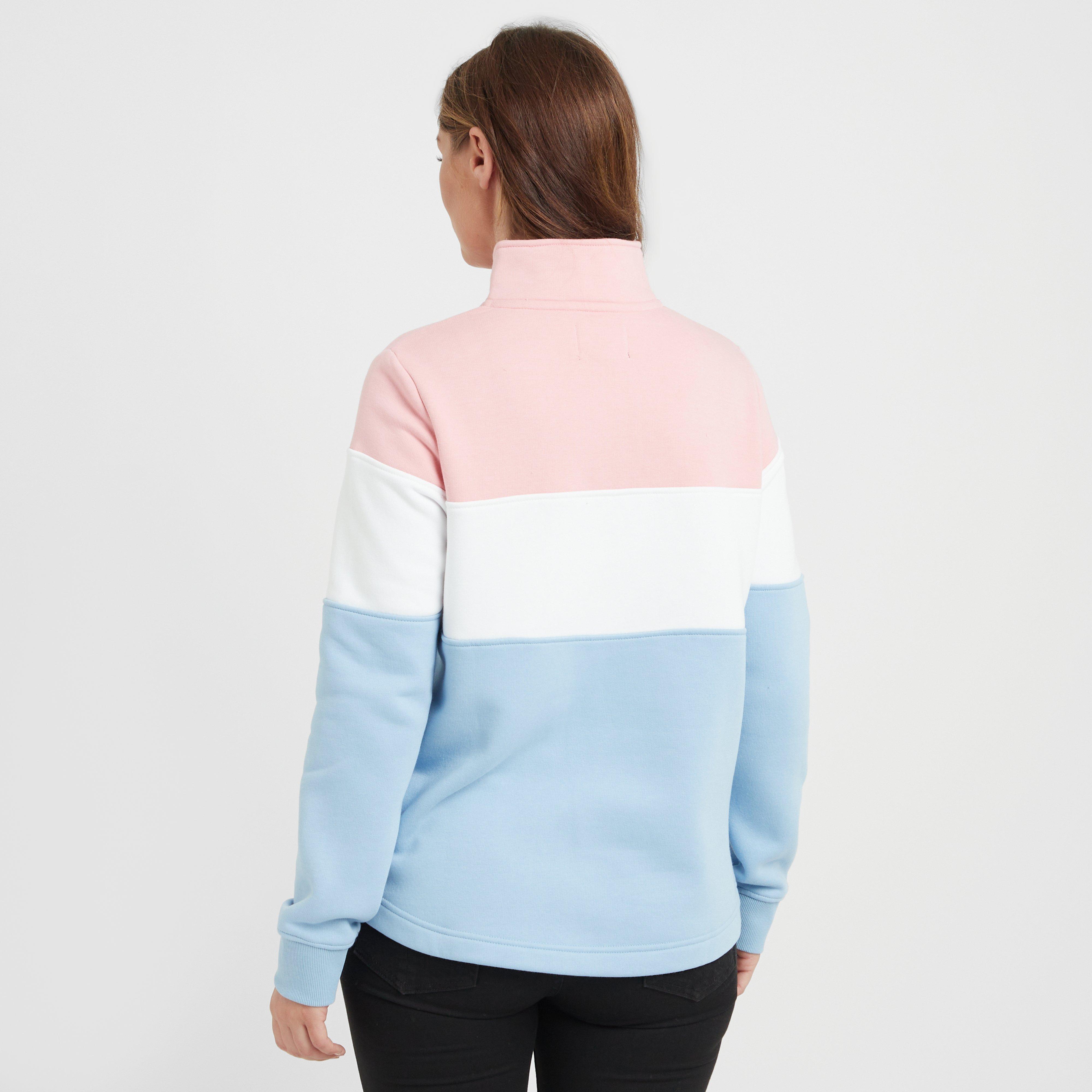 Womens Dumfries 1888 1/4 Zip Sweatshirt Pink/White/Blue
