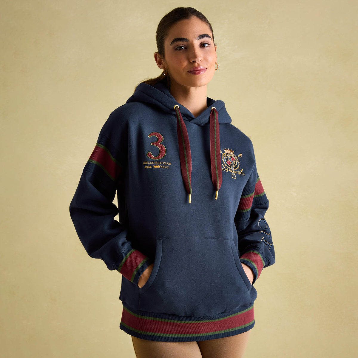 Womens Newham Embellished Hoodie Navy