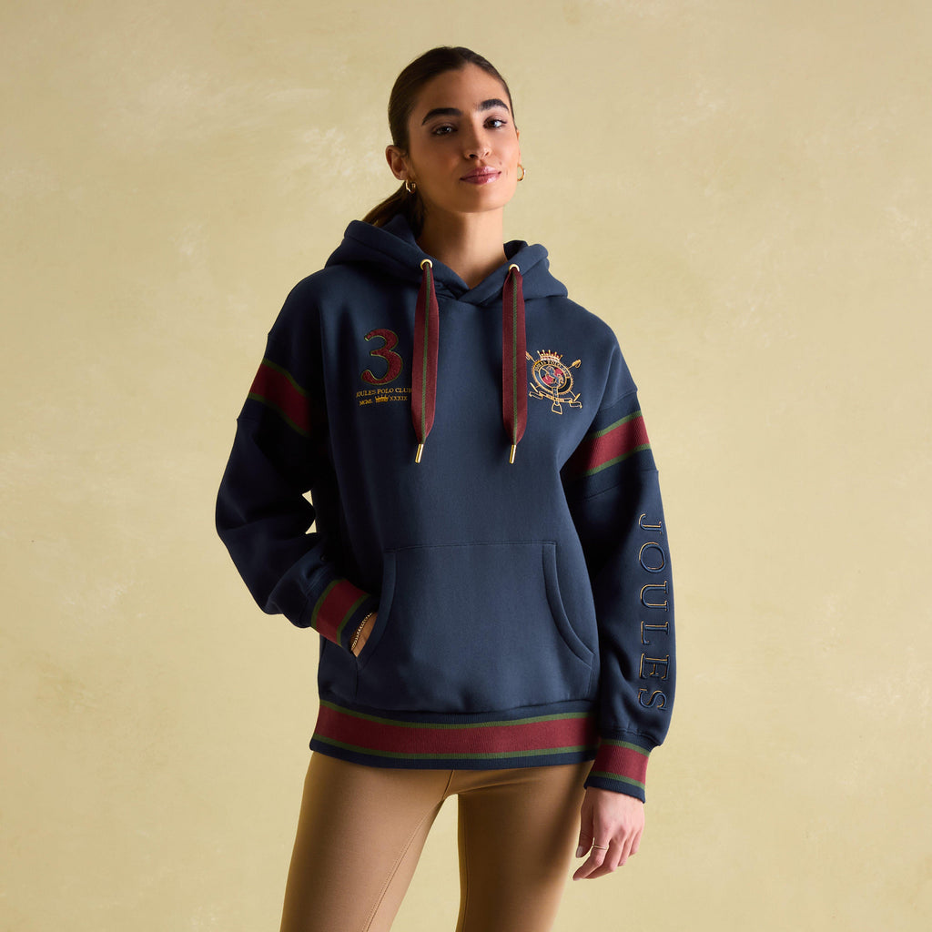 Womens Newham Embellished Hoodie Navy