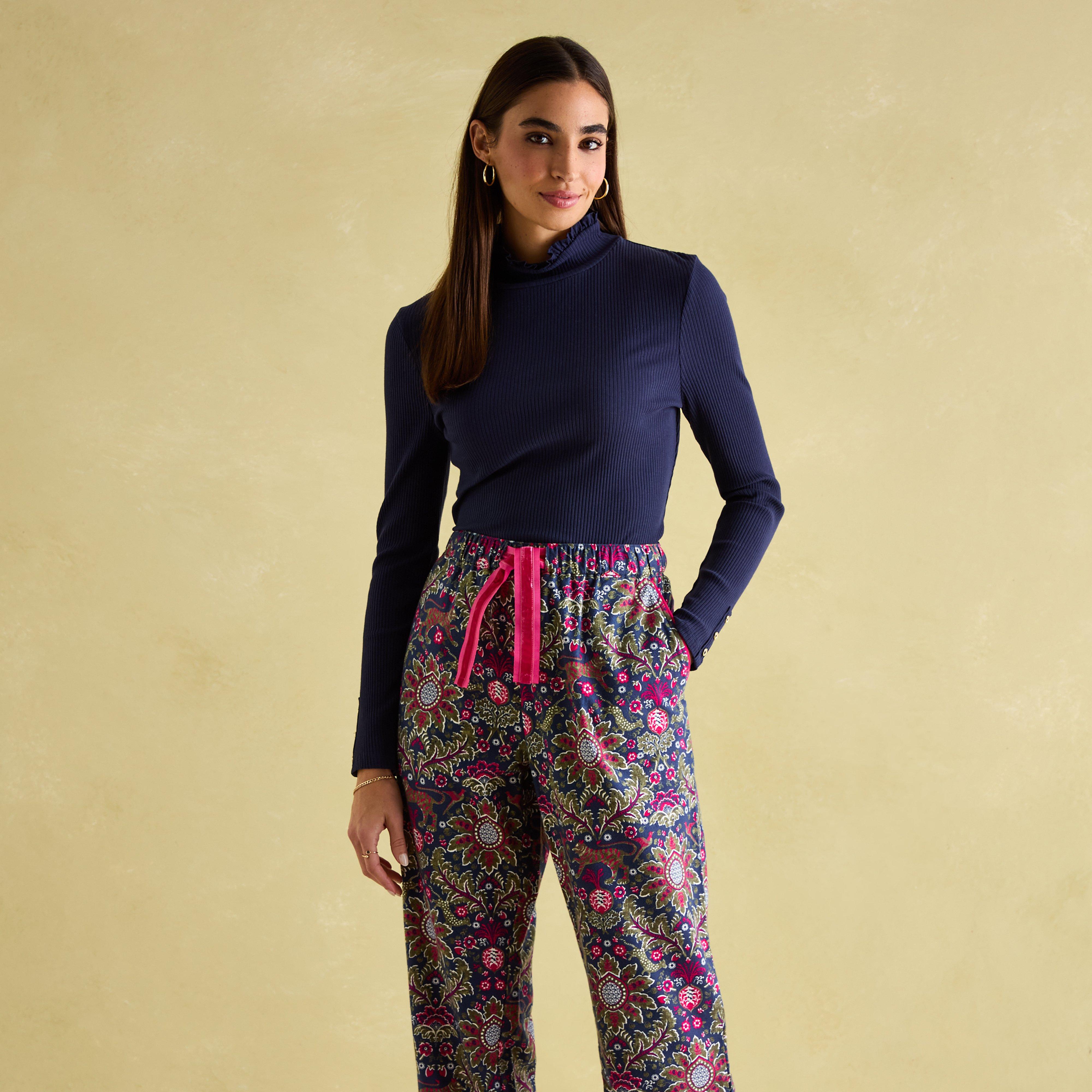 Womens Stella Cotton Pyjama Bottoms Navy