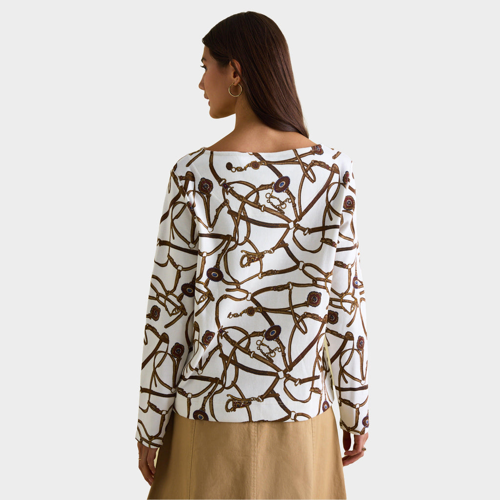 Womens Harbour Boat Neck Breton Top Cream Bridle